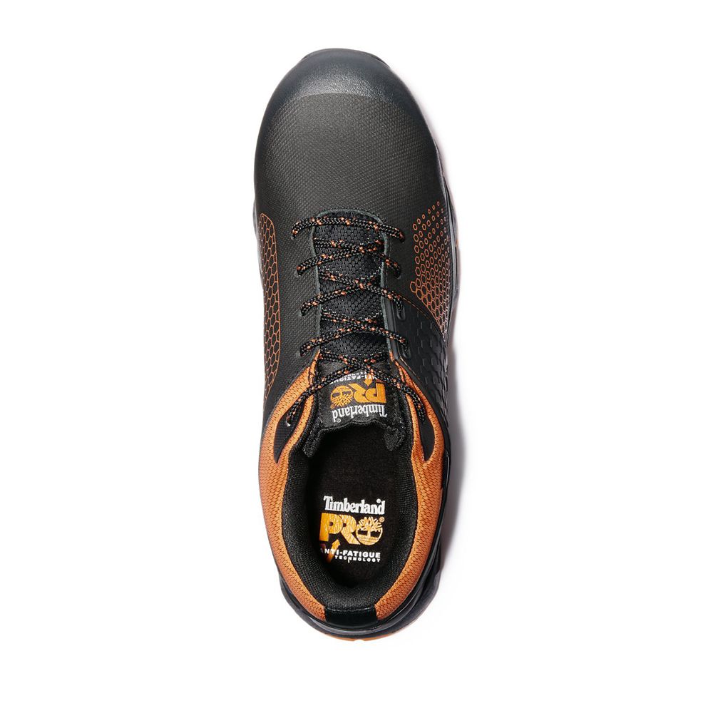 Timberland Mens Work Shoes PRO® RidgeLow Comp Toe - Black/Orange - India QL4203156